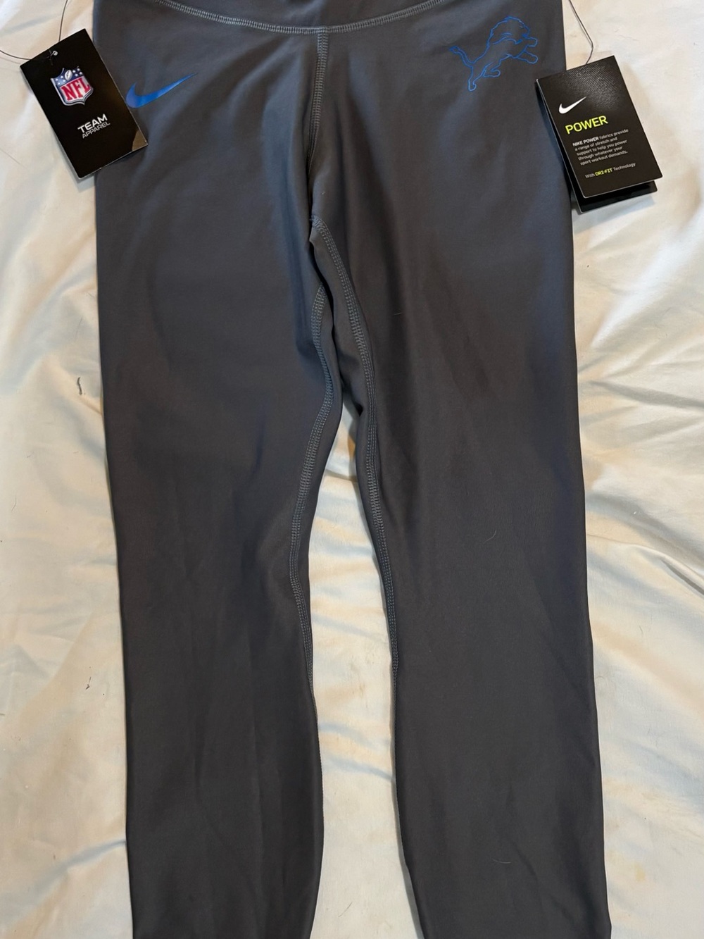 Nike Gray Track Joggers with Blue Logo Accents